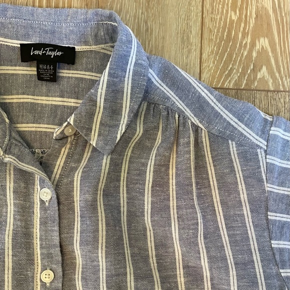 Lord & Taylor Striped Linen Blend Dress - Picture 4 of 5